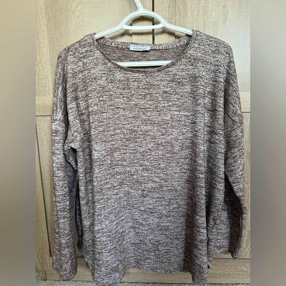 UK sample one of a kind — Heathered Brown Crew Neck Sweater
